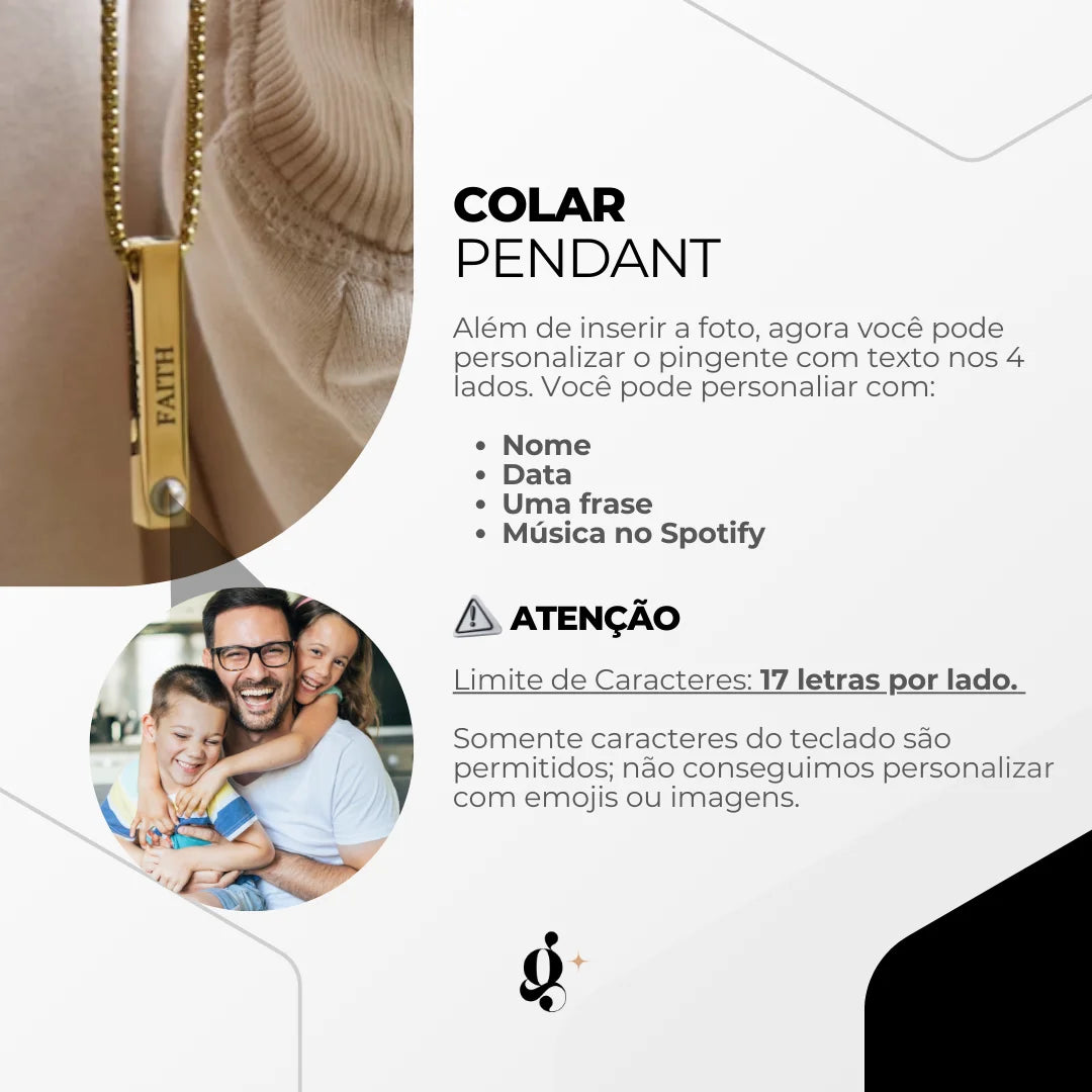 Colar Personalizado Pendant