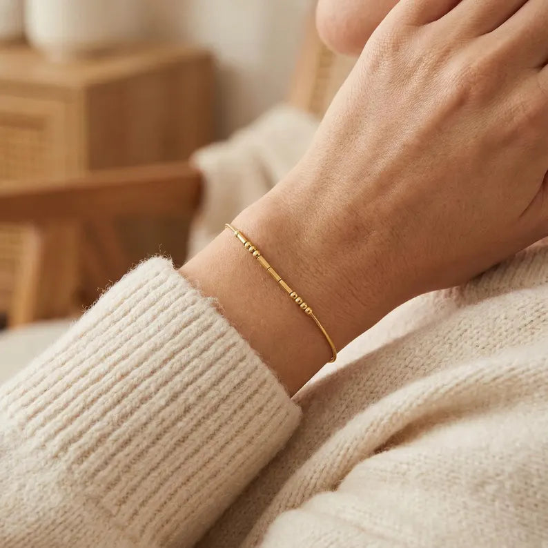 Pulseira Personalizada Código Morse